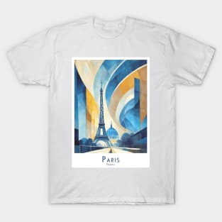 Abstract Paris Eiffel Tower in France T-Shirt